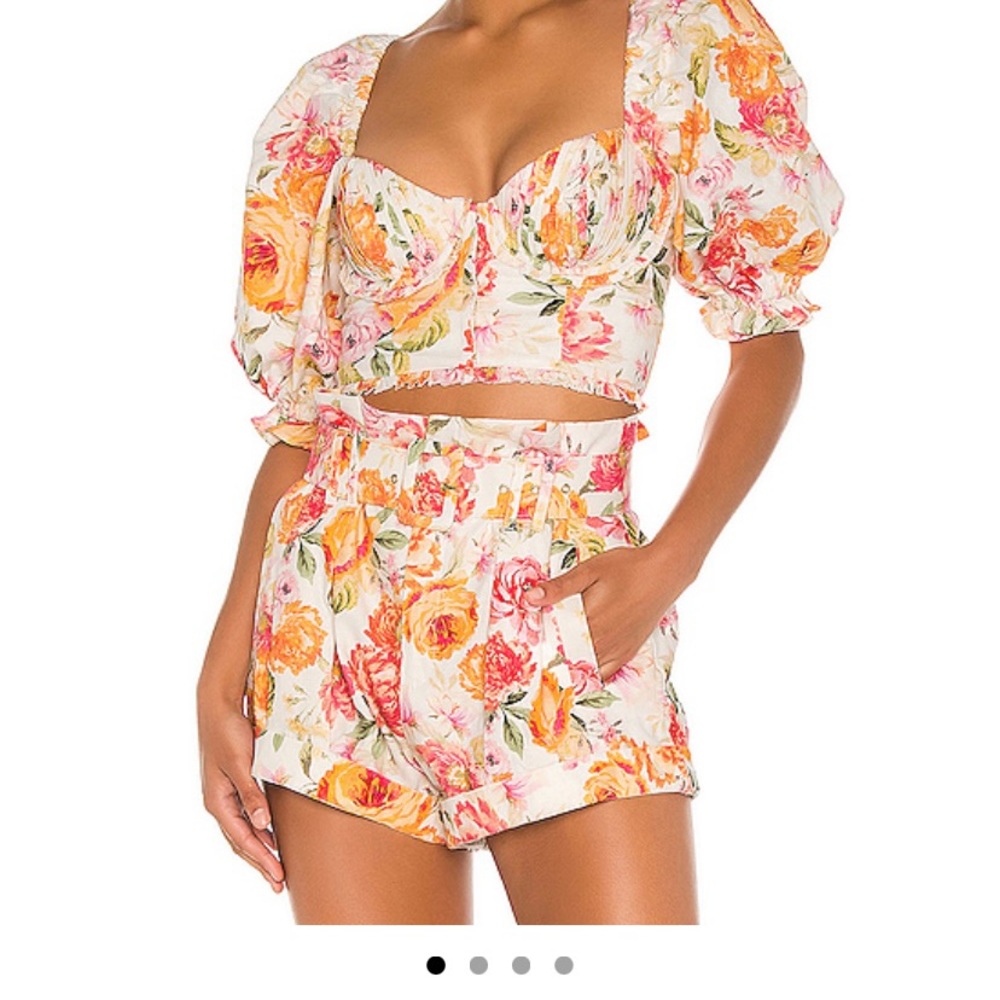For Love and Lemons Peony Cropped Blouse NWT